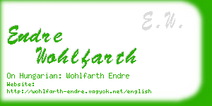 endre wohlfarth business card